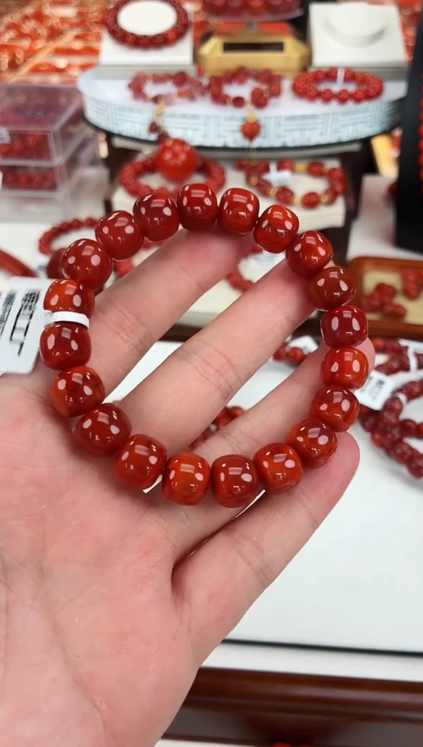 南红玛瑙瓦西老型手串11+未镶嵌一个/条