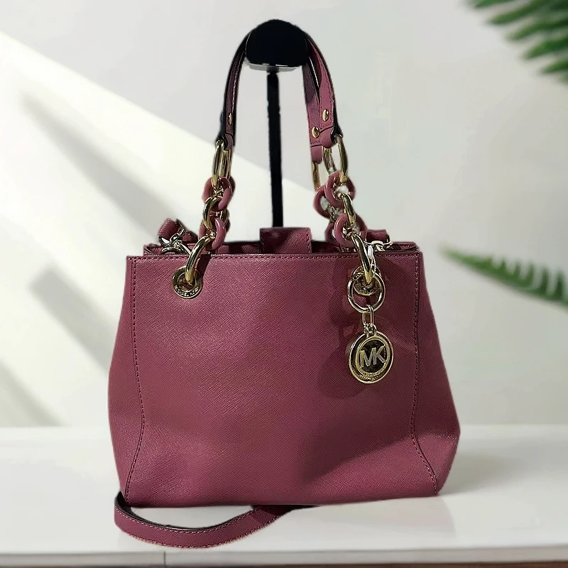 95新 MICHAEL KORS/迈克高仕 粉色手提斜挎包G24020181 尺寸24X20
