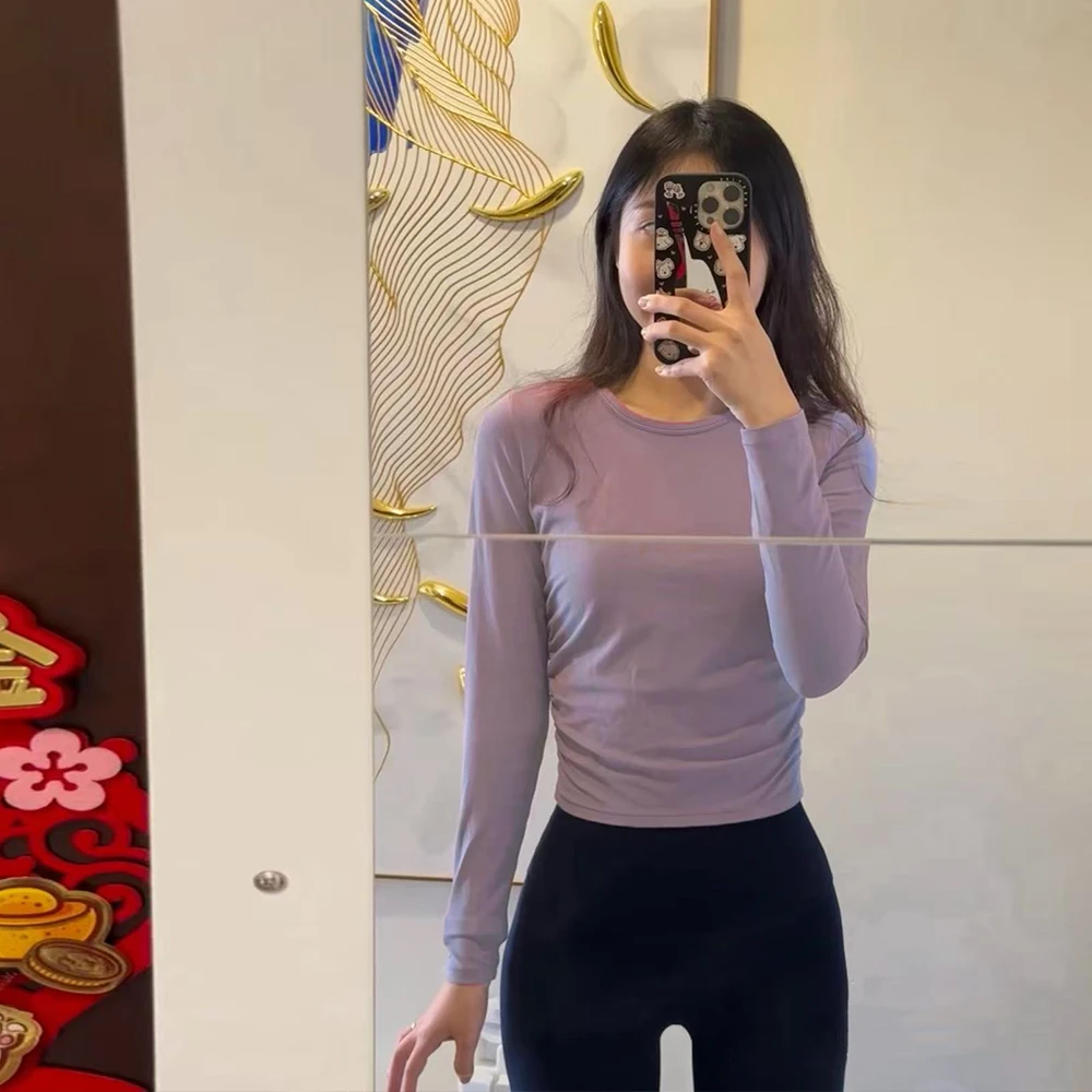 【QICIFIER】椰奶T 长袖百搭KING裸感时尚薄款休闲透气运动T恤 5015