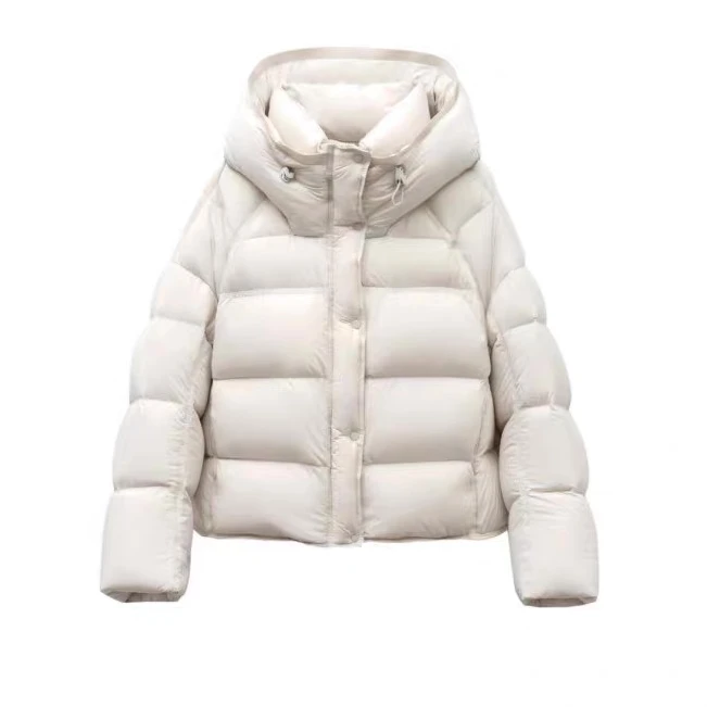 真90白鹅绒】里外同面料内里锁边带真测温计零压泡芙15D柔软面料