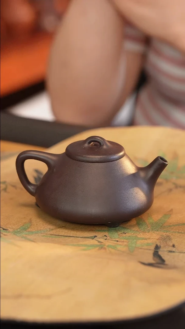 茶壶紫砂子冶石瓢 半手工 220cc