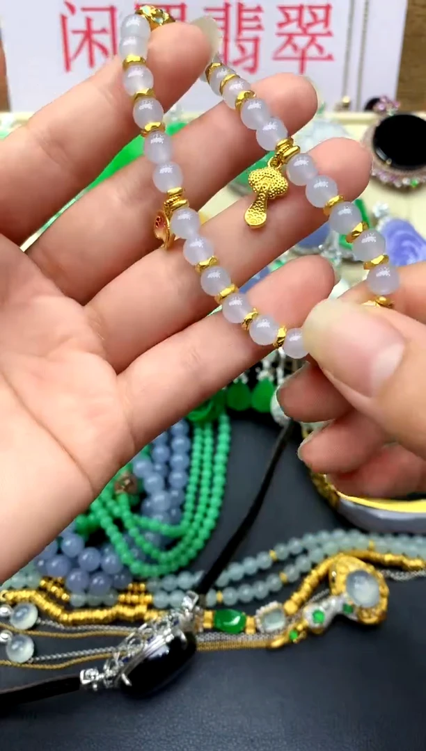 足金镶嵌手串翡翠199 -中国好珍宝