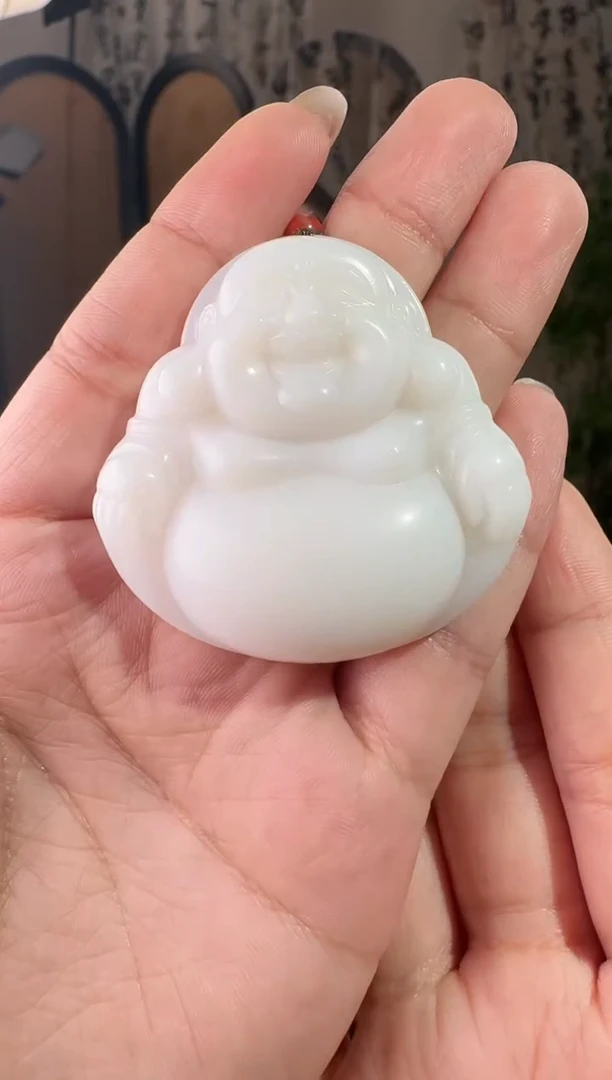 颈饰未镶嵌和田玉50白玉佛公