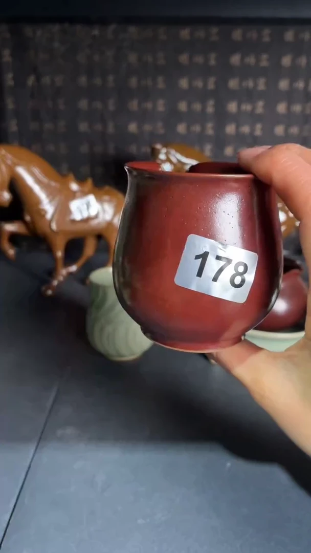 耀州窑仰山红釉公道微瑕178