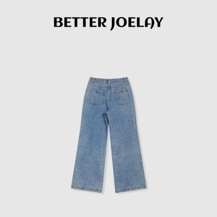 BETTERJOELAY -【蓝色记忆】百搭时尚潮流休闲宽松牛仔裤ZZ2048