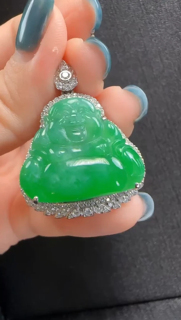 【闪购商品】翡翠颈饰18K金镶嵌220玉佛一个