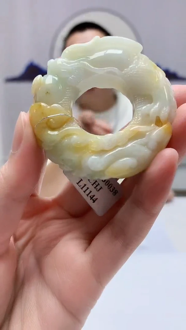 【闪购商品】定制翡翠未镶嵌4812zm-毛货挂件龙扣40