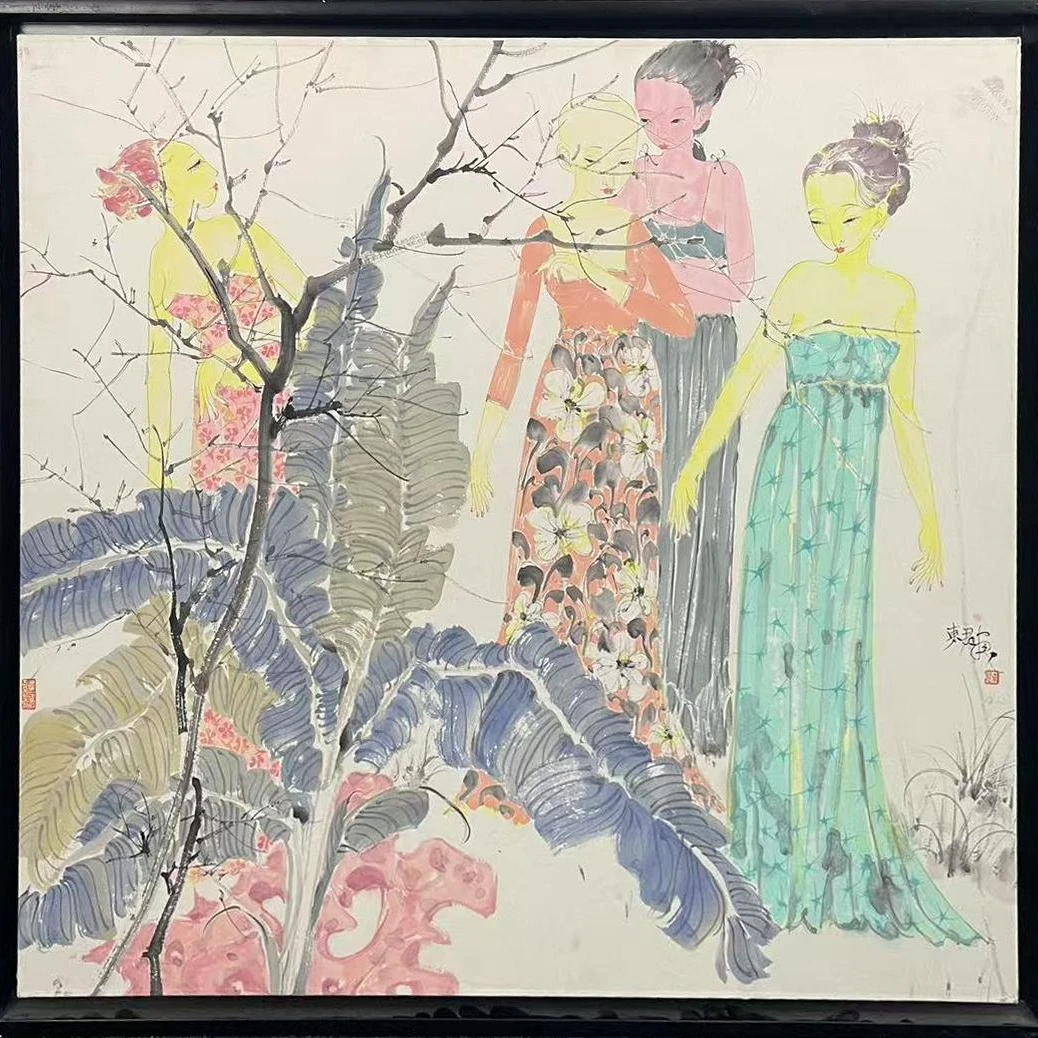 LDJ-5-117 人物 尺寸68*68 纸本装框