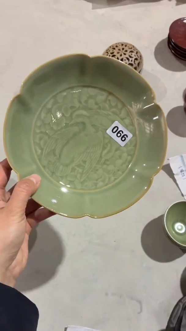 耀州窑仰山鸳鸯盘大瑕066