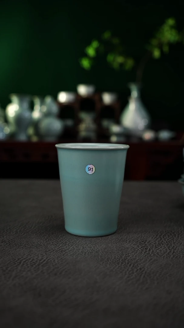 瓷片91号300cc大可乐杯大瑕无纹简包~帆