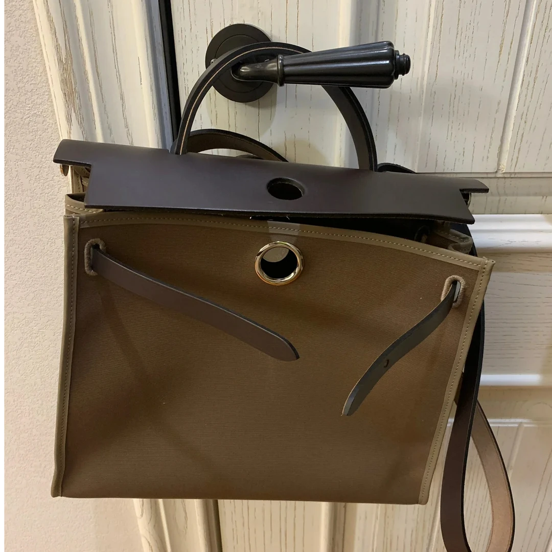 95新 Hermes/爱马仕 青奢荟/爱马仕herbag灰色手提包/Y刻/62342