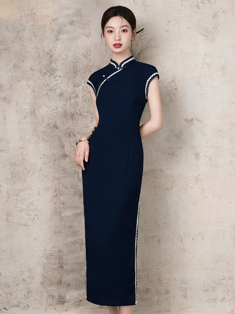 【笙歌】裙长125夏季新款高端花箩中国风改良气质时尚显瘦旗袍