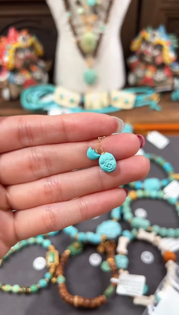 【闪购商品】绿松石提溜18K金镶嵌绿松石提溜