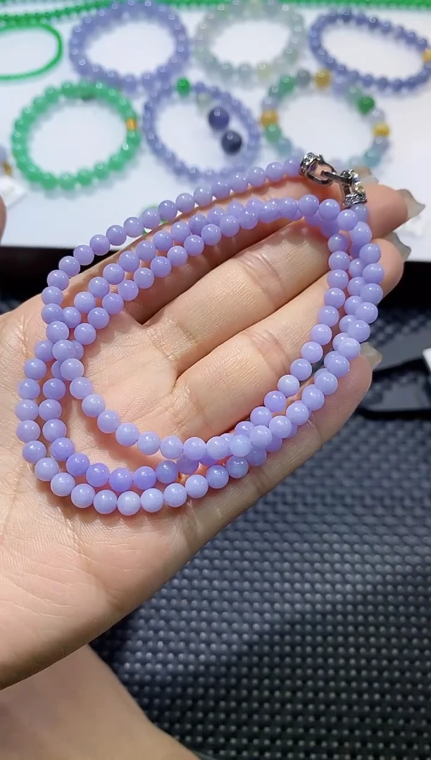 散珠翡翠卡5.5紫项链