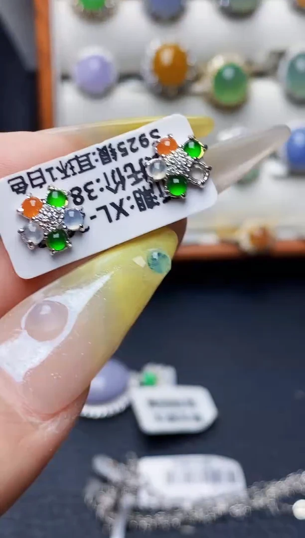 银S925镶嵌戒指翡翠3025