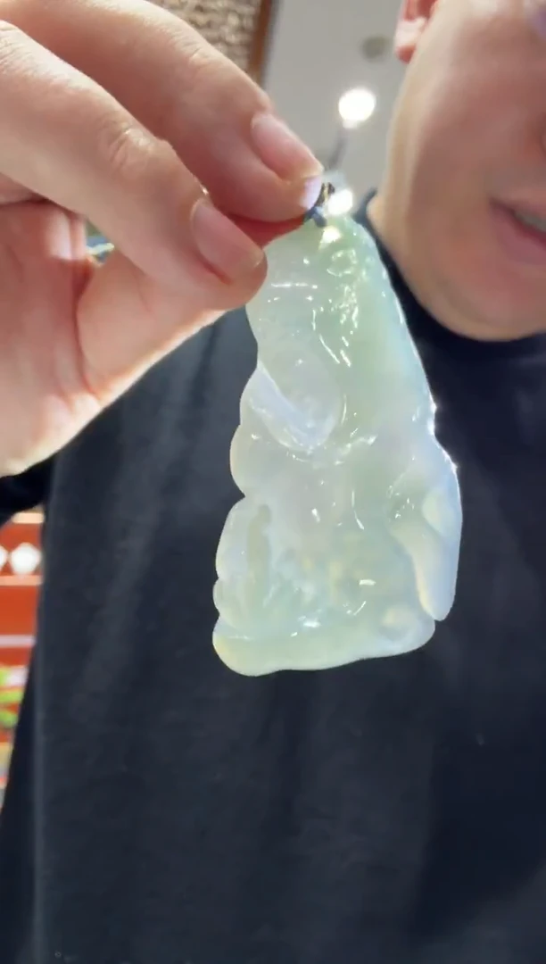 未镶嵌挂件翡翠A货翡翠孤品国雕谢林工