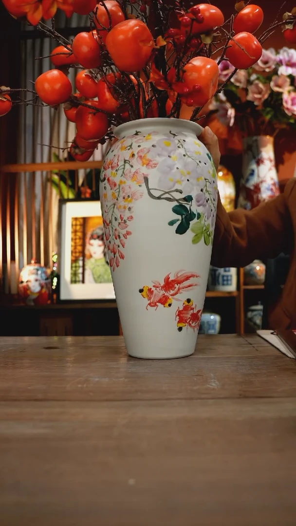 当代景德镇设计师釉下手绘陶瓷花瓶