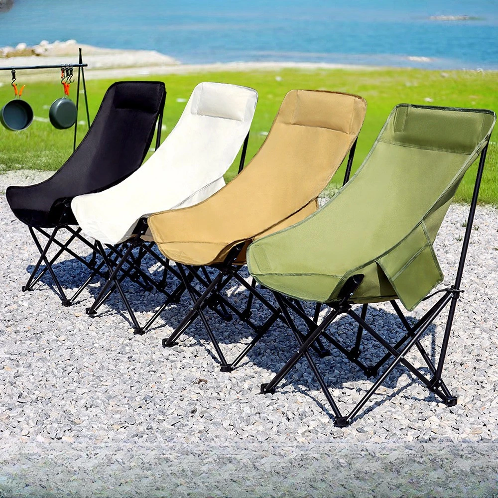 户外高背月亮椅露营折叠小凳子克米特椅钓鱼椅子沙滩椅露营装备