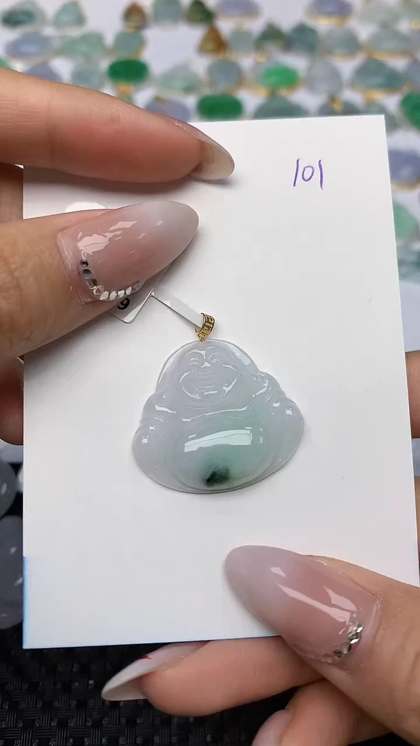 【闪购商品】翡翠颈饰18K金镶嵌天然翡翠A货