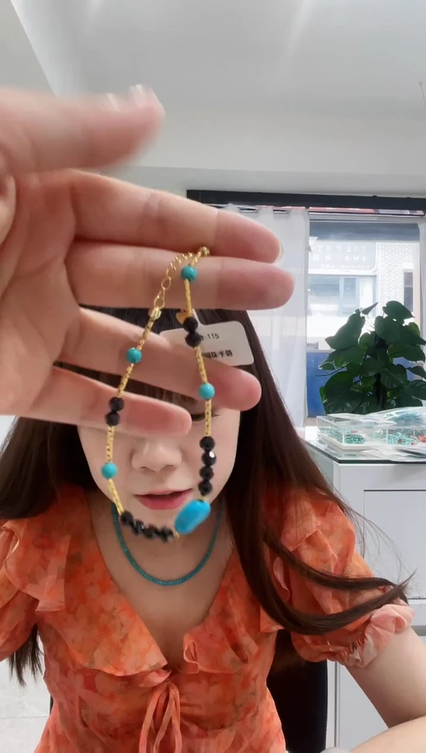 黑曜岩未镶嵌手链发货一件