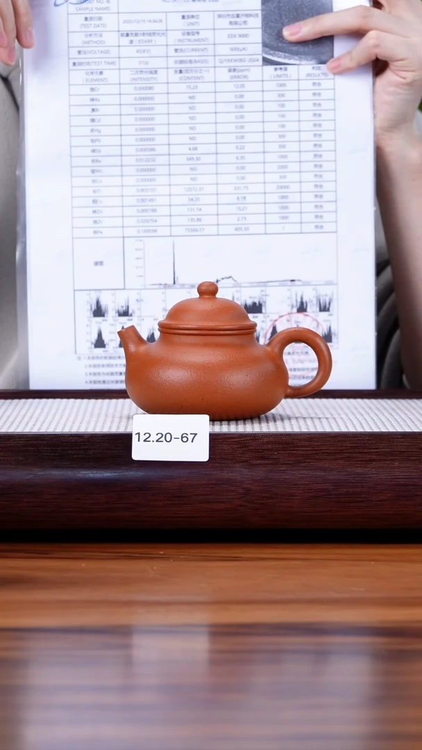 茶壶紫砂12.20-67 大红泥 容天170