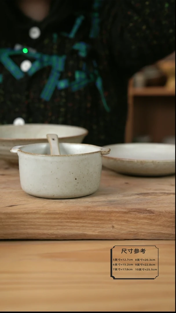 【闪购商品】B006奶奶系列的双耳早餐碗加勺子