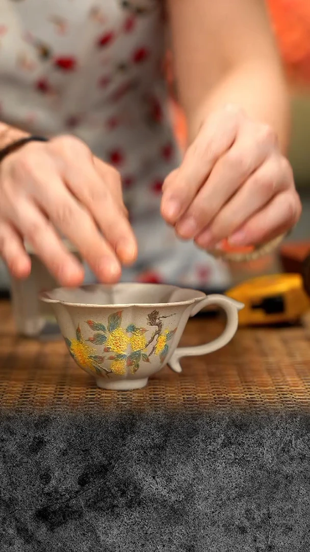 茶壶紫砂紫砂 宜兴紫砂 白段 桂花咖啡杯