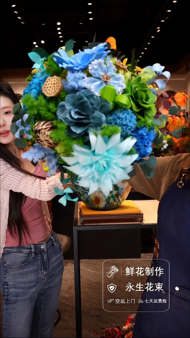 琉璃瓶手工花器花束空运包邮送货上门-以图片为准