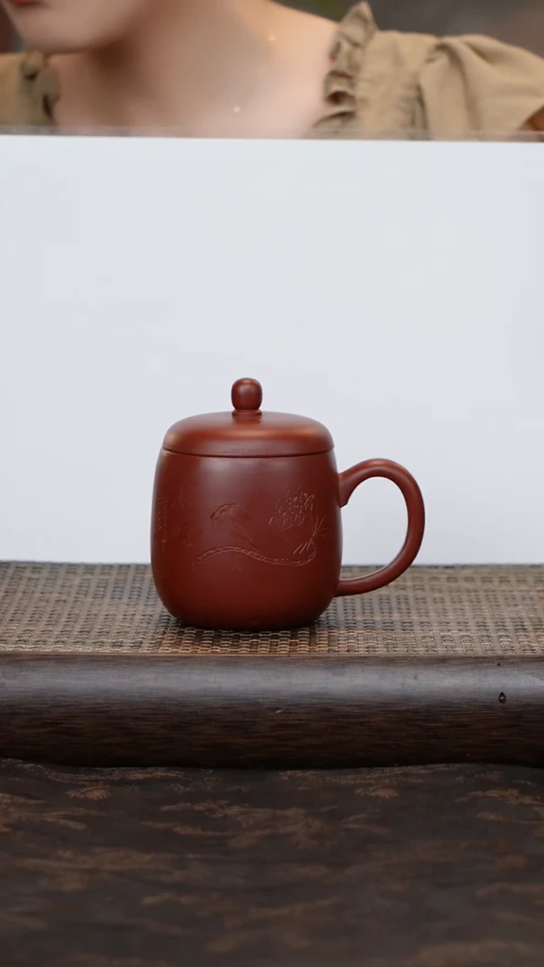 茶杯紫砂朱泥鸟紫砂