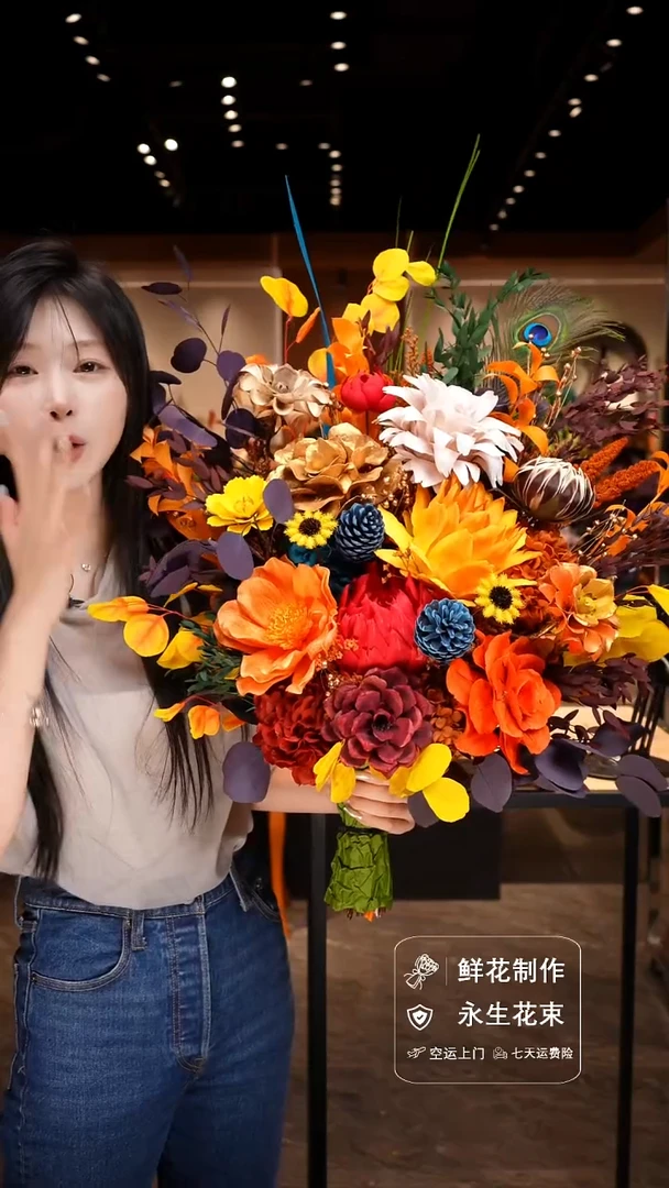 手工艺品琉璃手工花器花束空运包邮送货上门-以图片为准