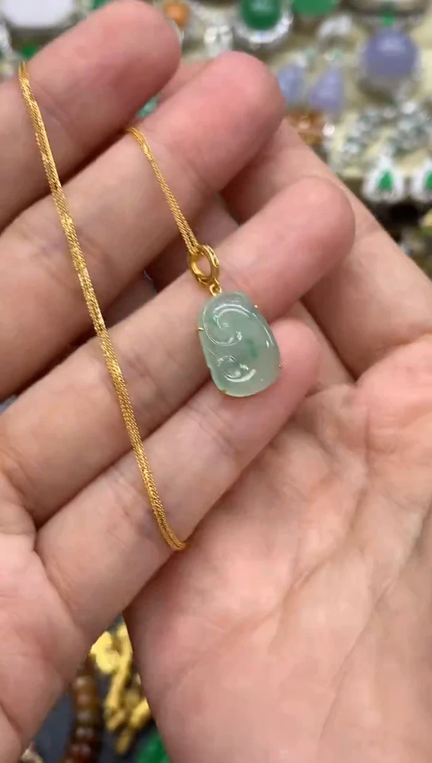 翡翠18K金镶嵌耳饰251-中国好珍宝