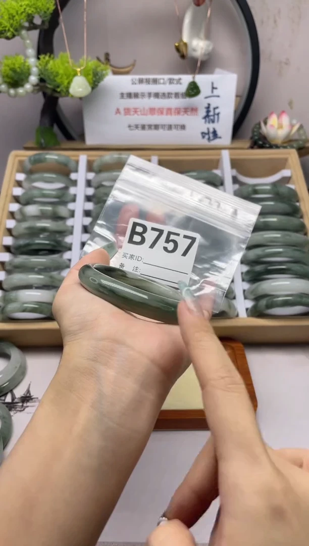 【闪购商品】石英质玉（天山翠）手镯未镶嵌b757