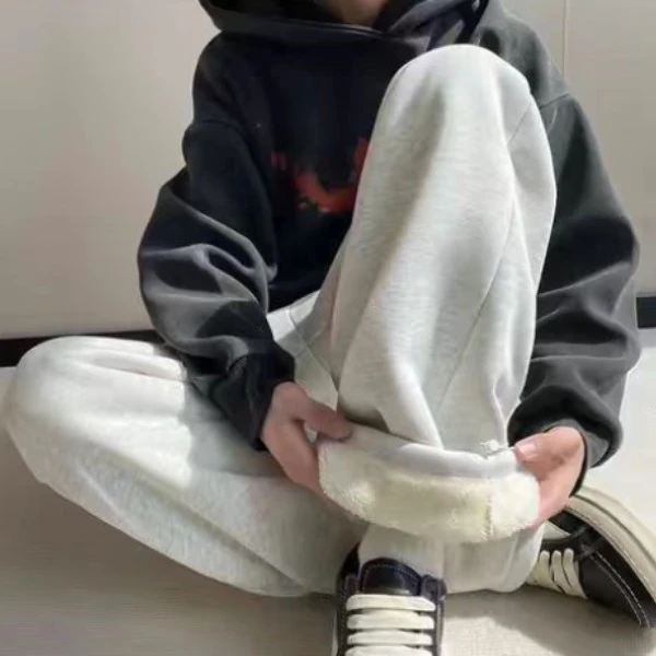 冬季加绒加厚保暖显瘦两穿卫裤