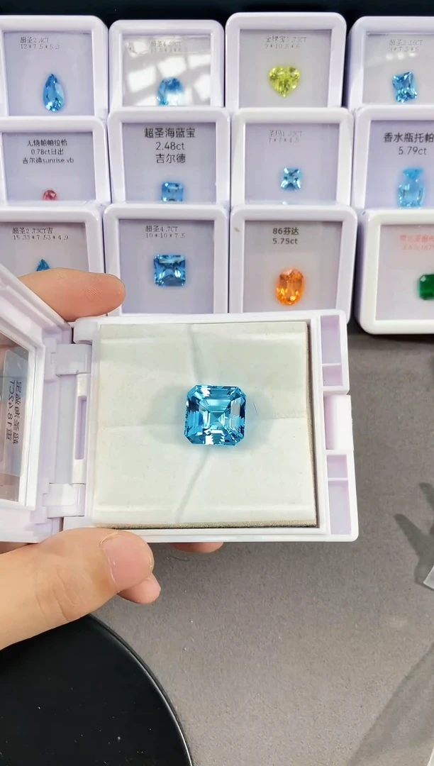 裸石海蓝宝石刘*～18.42ct 超级圣玛利亚海蓝宝石