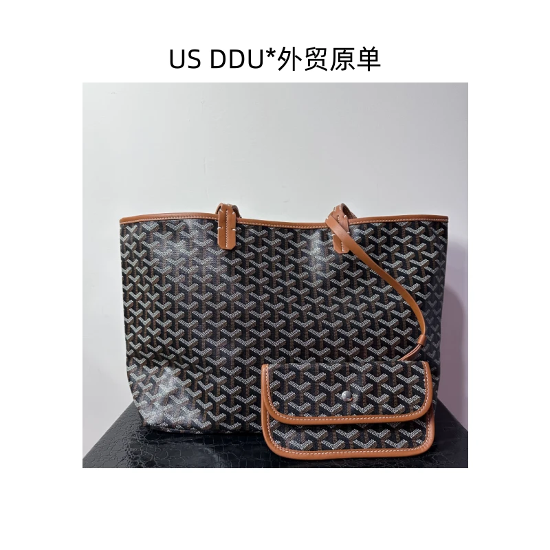 A204 棕色狗牙托特购物袋手提单肩包 托特购物袋/B031