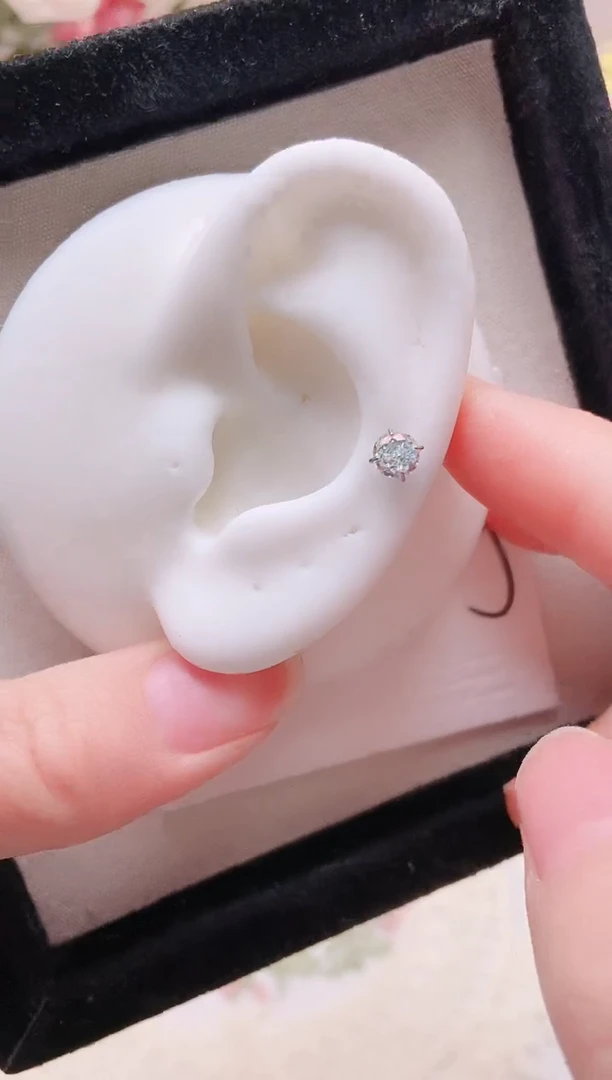 钛钢合金合成立方氧化锆5M手捧花|5103一只