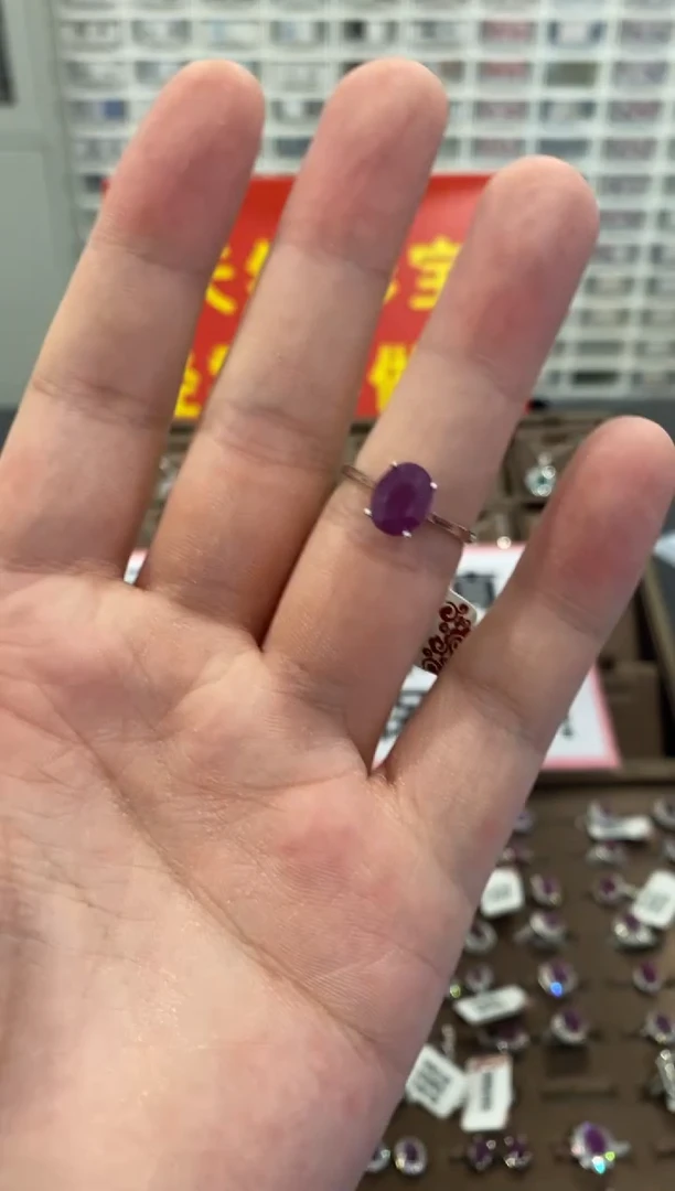 银S925镶嵌戒指红宝石1