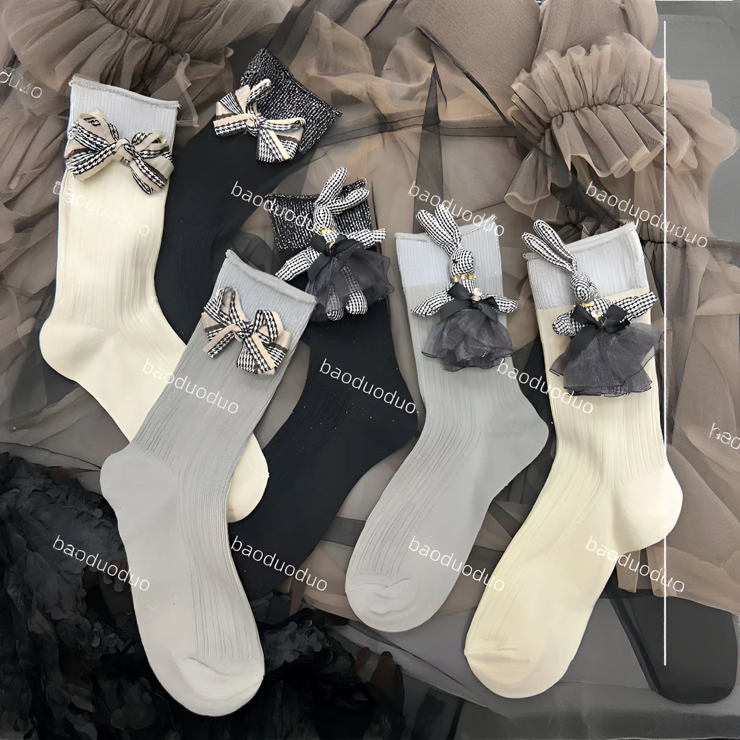 秋冬欧货玩偶中筒女袜韩系ins甜美时尚饰品袜舒适百搭潮袜