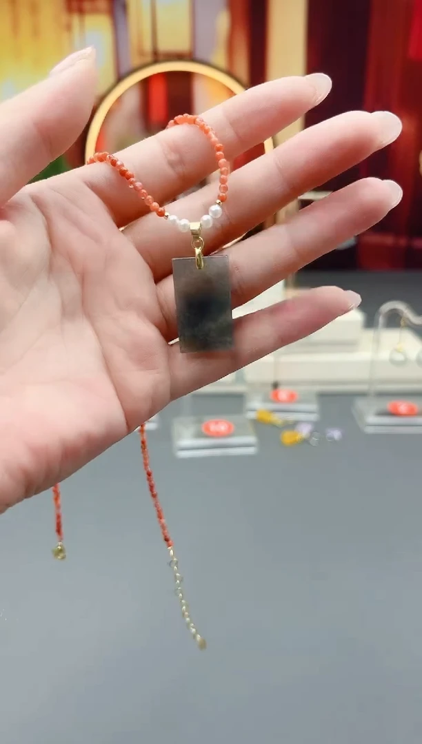 未镶嵌翡翠耳饰无事牌项链