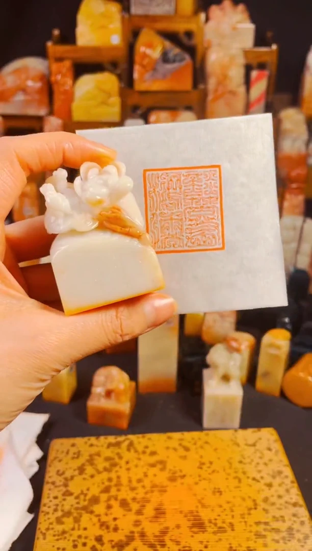 【闪购商品】老挝石印石手工篆刻《谈笑有鸿儒》3.6*3.9