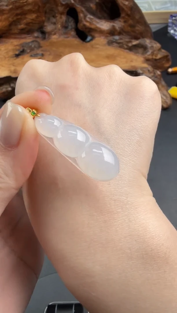 吊坠(不含链)18K金镶嵌翡翠翡翠饰品-45