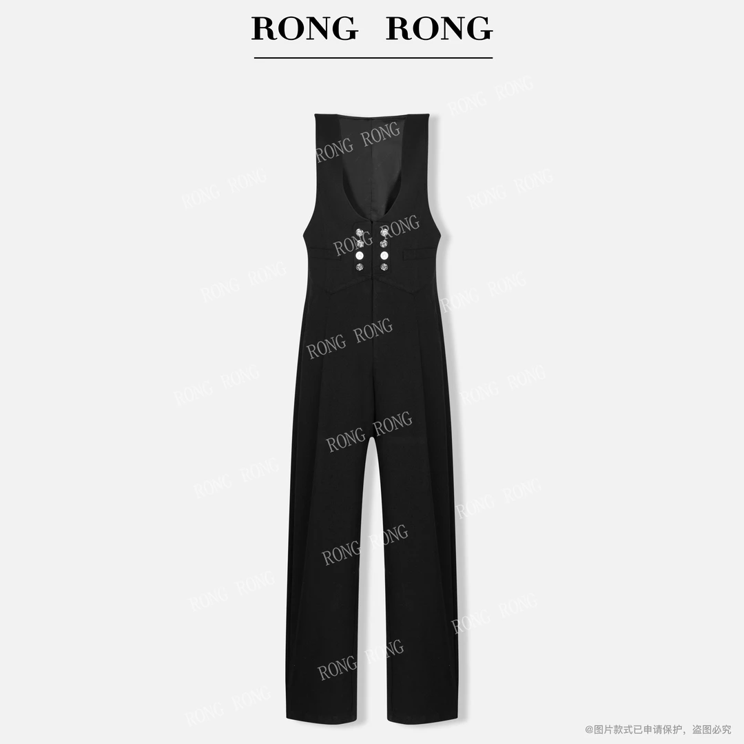 溶溶【千千诗绘】RONGRONG 时尚简约气质背带裤C-I205357