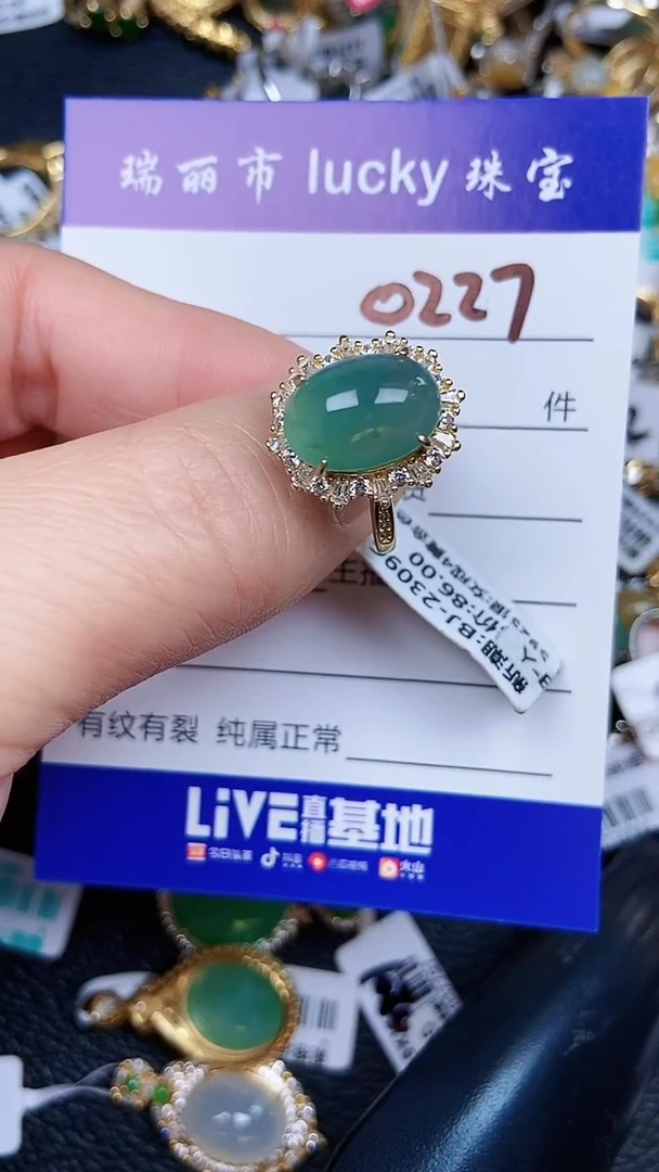 颈饰银S925镶嵌翡翠0227