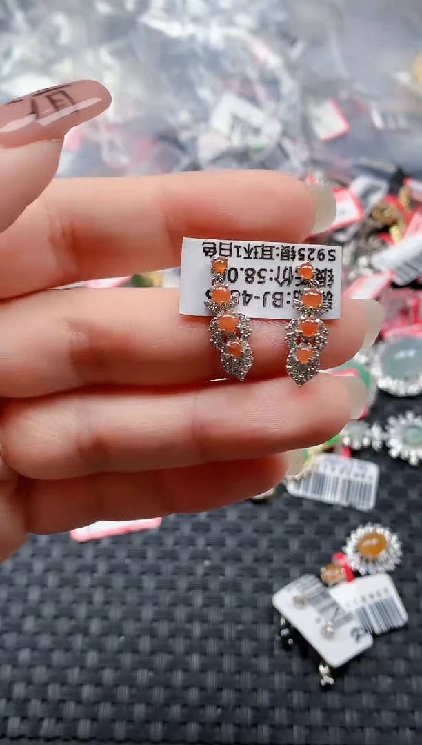 银S925镶嵌戒指翡翠天然A货缅甸翡翠