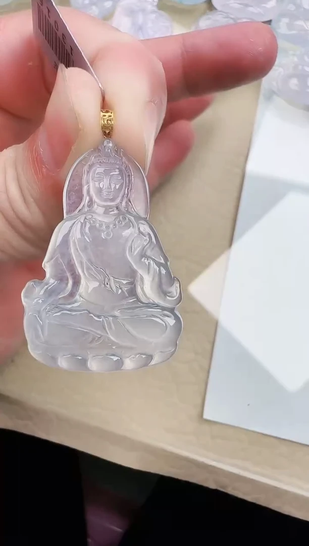 颈饰18K金镶嵌翡翠缅甸翡翠a货
