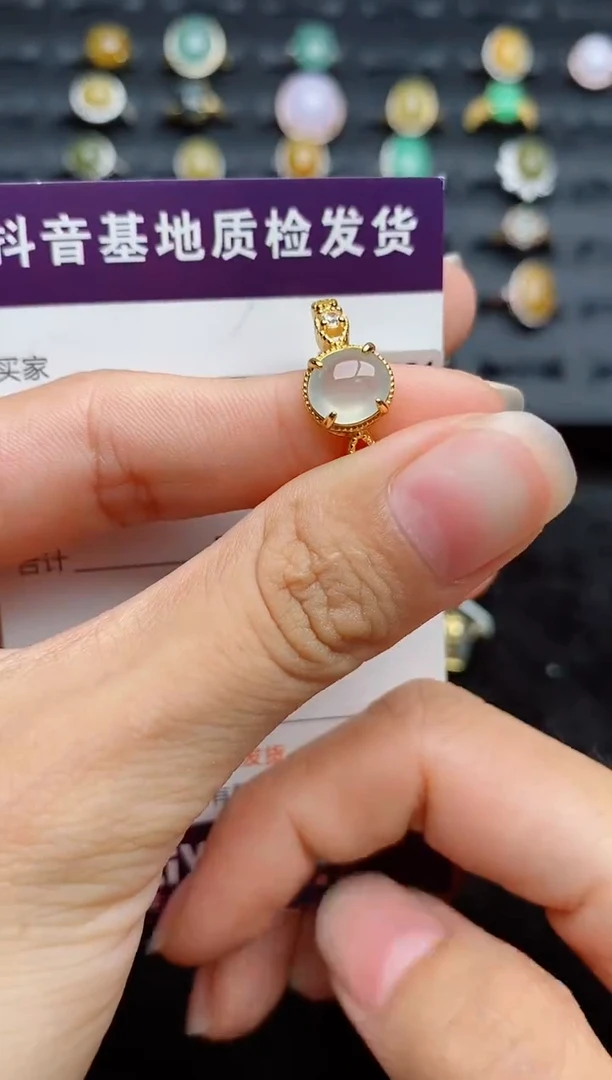 银S925镶嵌戒指翡翠1