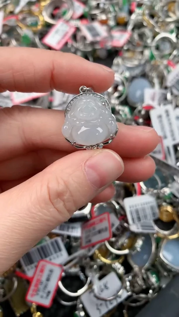 银S925镶嵌戒指翡翠222     7