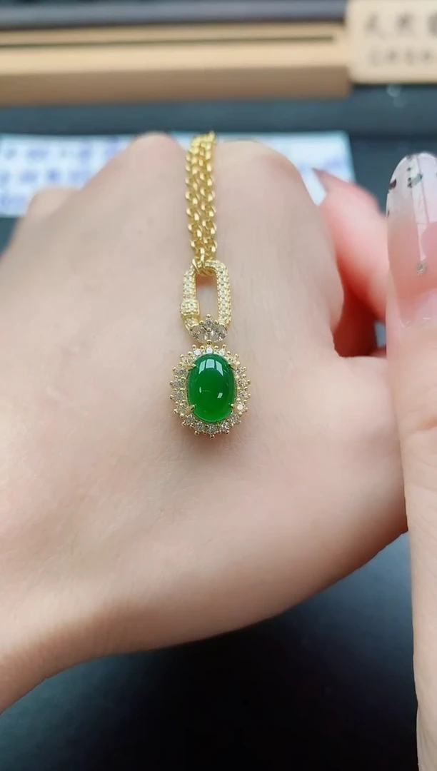 套链银S925镶嵌翡翠1