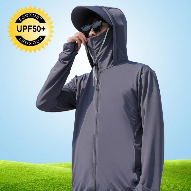 【工厂直发】2025冰丝防晒衣男女款薄款透气连帽防晒服户外旅游钓鱼