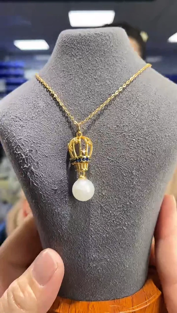 颈饰银S925镶嵌和田玉DZ6855